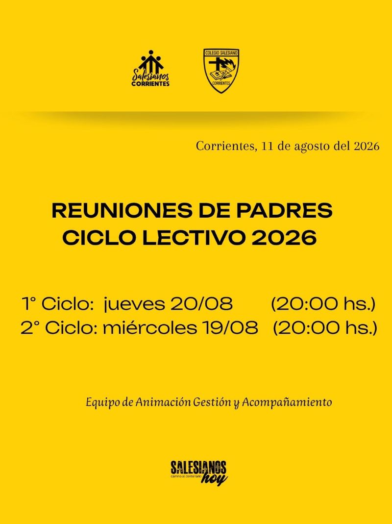 Reunion de PADRES ciclo lectivo 2026